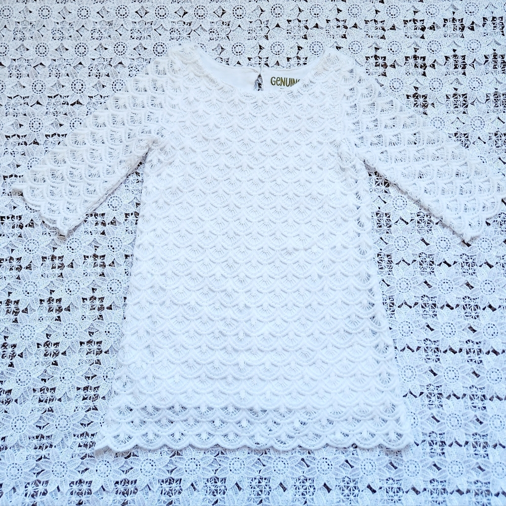 Oshkosh white lace scalloped dress